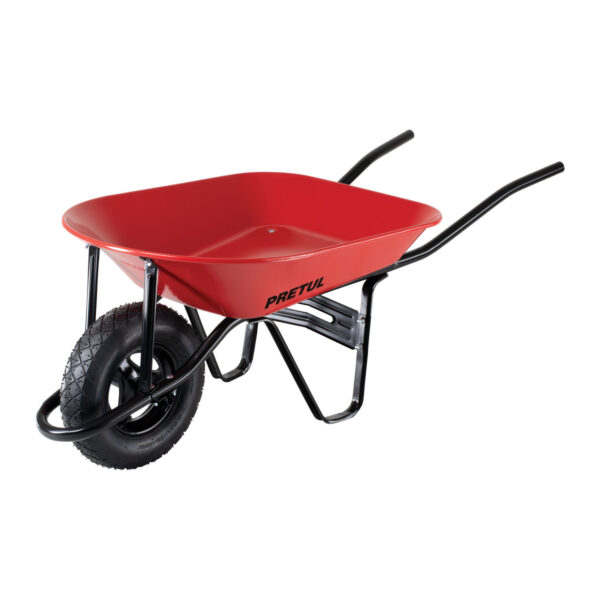 CARRETILLA CHAPA 65 LTS RUEDA NEUMATICA ROJO